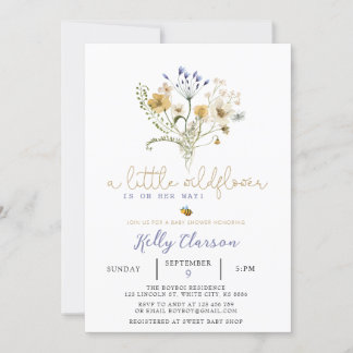 Wildflower Baby Shower Invitation