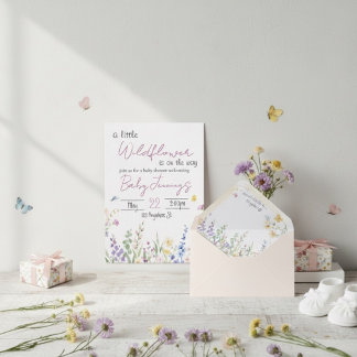 Wildflower Baby shower invitation