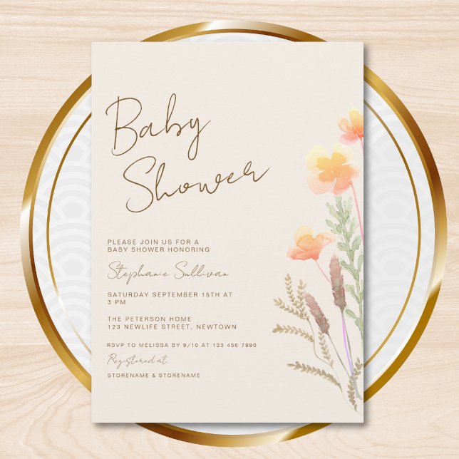 Wildflower Baby Shower Invitation (Creator Uploaded)