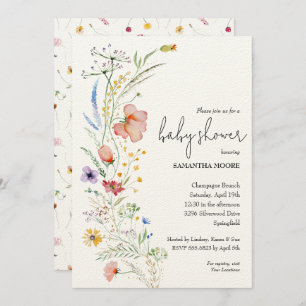 Wildflower Baby Shower Invitation