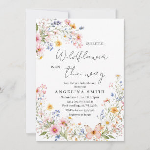 Wildflower Baby Shower Invitation Girl