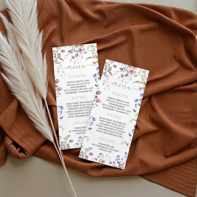 Wildflower Baby Shower Menu Card (Creator Uploaded)