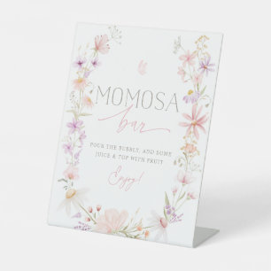 Wildflower Baby Shower Mimosa Bar Pedestal Sign