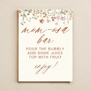 Wildflower Baby Shower Mum-Osa Bar Poster