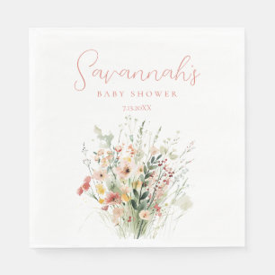 Wildflower Baby Shower Napkin