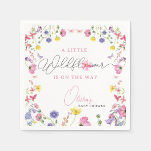 Wildflower Baby Shower Napkins   Customizable Text