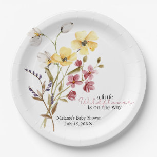 Wildflower  Baby Shower Paper Plate