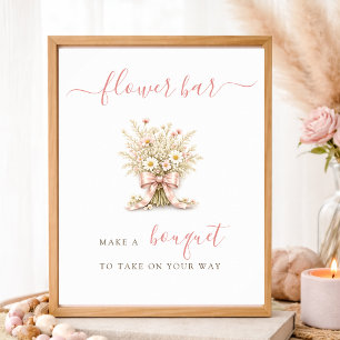 Wildflower Baby Shower Party Flower Bar Table Sign