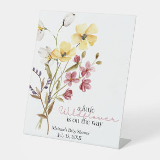 Wildflower Baby Shower Pedestal Sign