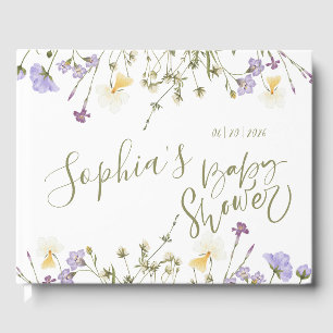 Wildflower Baby Shower Personalised Guest Book