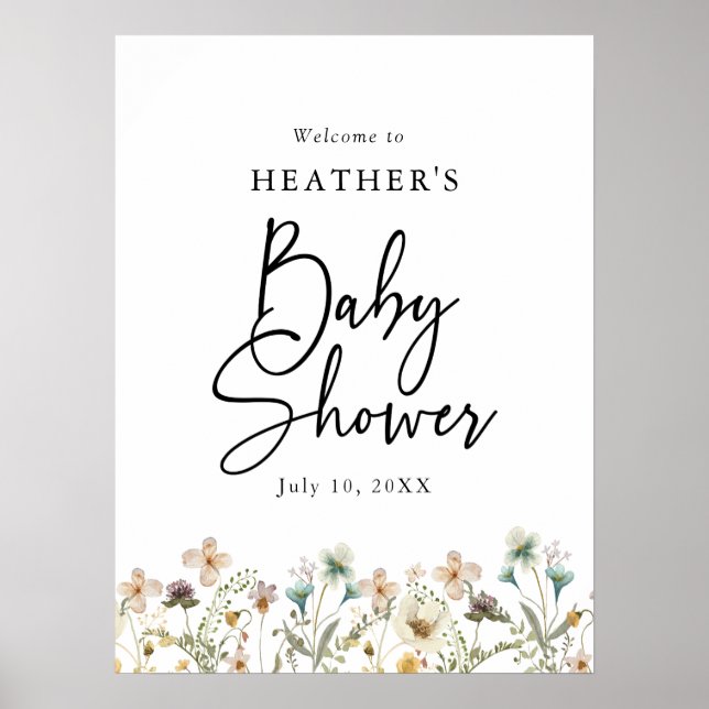 Wildflower Baby Shower Poster (Front)
