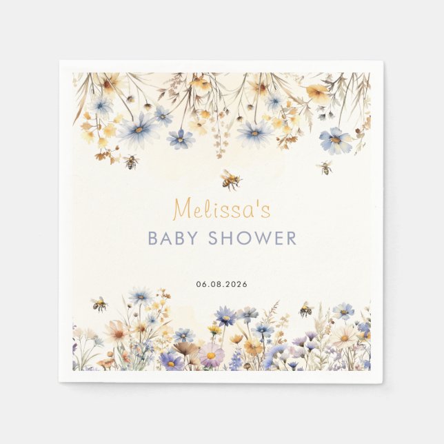 Wildflower Baby Shower Spring Napkin (Front)