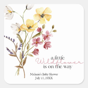 Wildflower Baby Shower Sticker