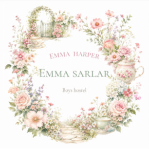 Wildflower Baby Shower Stickers   Girly Labels 