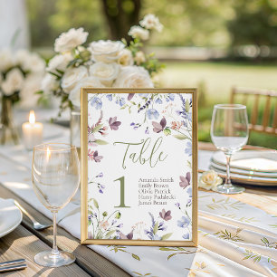Wildflower Baby Shower Table Number Pedestal Sign