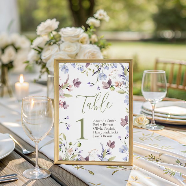 Wildflower Baby Shower Table Number Pedestal Sign (Creator Uploaded)