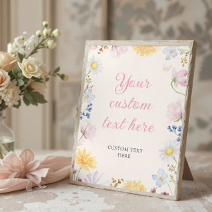 Wildflower Baby Shower Table Sign