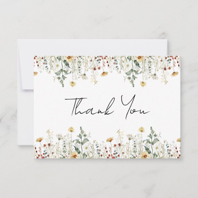 Wildflower Baby Shower Thank You Card (Front)
