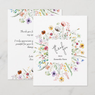 Wildflower Baby Shower Thank You Card