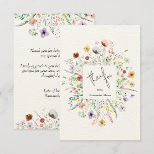 Wildflower Baby Shower Thank You Card