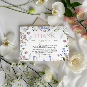 Wildflower Baby Shower Thank You Enclosure Card