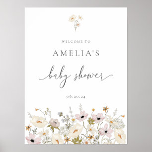 Wildflower Baby Shower Welcome Poster