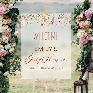 Wildflower Baby Shower Welcome Sign In Bloom