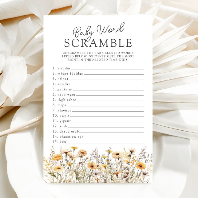 Wildflower Baby Shower Word Scramble Game (Creator Uploaded)