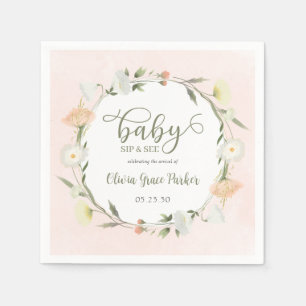 Wildflower Baby Sip And See Napkin