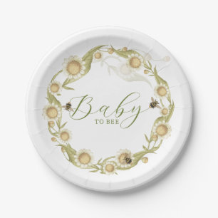 Wildflower Baby to Bee Baby Shower Paper Plate