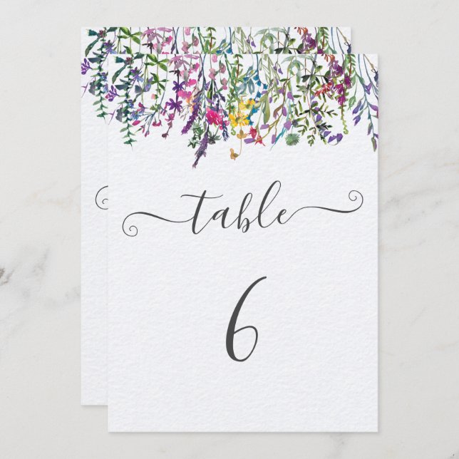 Wildflower Baptism Seating Chart Table Number (Front/Back)