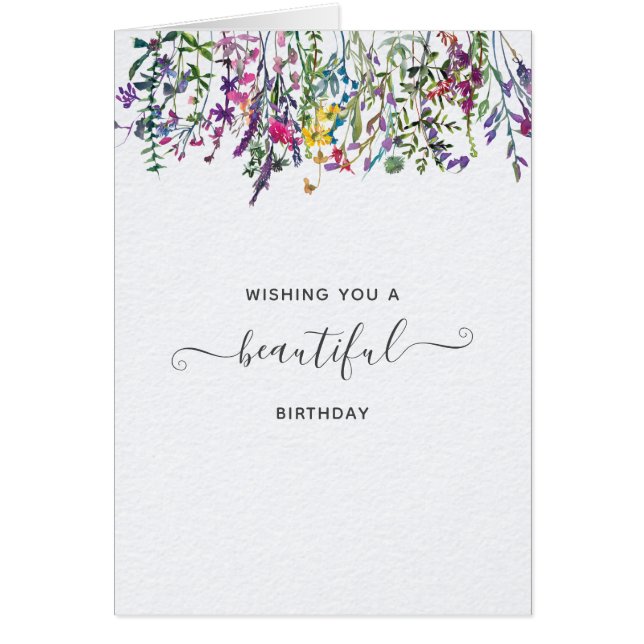 Wildflower Beautiful Birthday Card (Front)