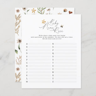 wildflower bee baby name face modern elegant game