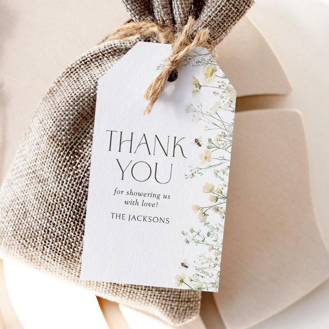 Wildflower Bee Baby Shower Gift Tags (Creator Uploaded)