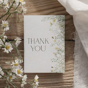 Wildflower Bee Baby Shower Thank You Card