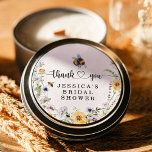 Wildflower Bee Bridal Shower Round Sticker<br><div class="desc">Add this round thank you sticker to all your wildflower bee bridal shower envelopes,  favours,  treats,  candles and more! 

See the entire Wildflower collection for more matching items!</div>