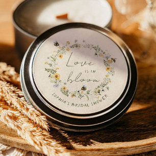 Wildflower Bee Bridal Shower Stickers