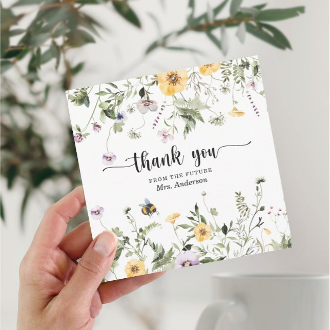 Wildflower Bee Bridal Shower Thank You Card (Creator Uploaded)