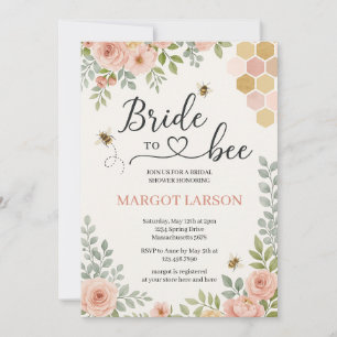 Wildflower Bee Bride To Bee Bridal Shower  Invitation