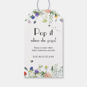 Wildflower Bee Pop it when she Pops Favour tag