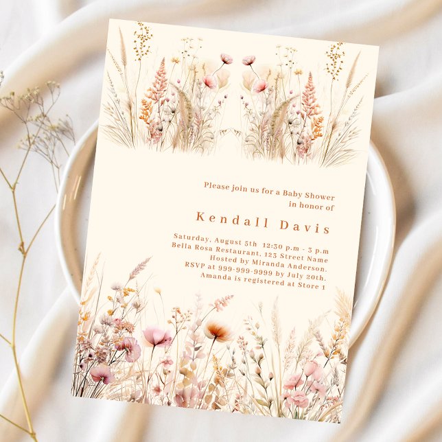 Wildflower beige cream pink budget Baby Shower (Creator Uploaded)