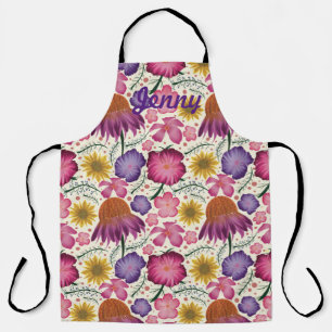 Wildflower Beige Floral Personalised Apron