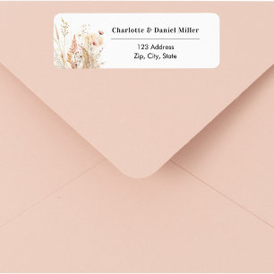 Wildflower beige pink return address