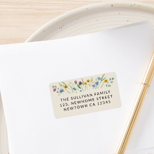 Wildflower Beige Return Address Label