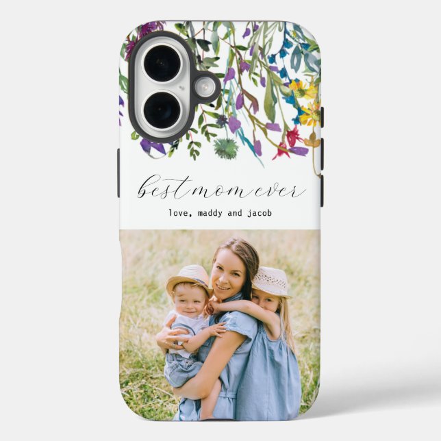 Wildflower Best Mum Ever Photo Case-Mate iPhone Case (Back)