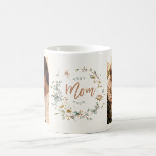 Wildflower Best Mum Ever Photo Collage Coffee Mug