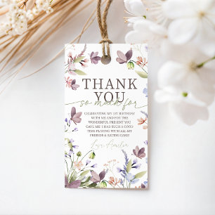 Wildflower Birthday Favor Tags