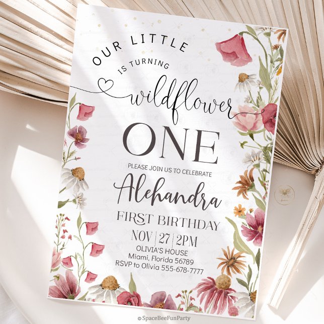 Wildflower Birthday Garden Party Invitation (wildflower invitation, birthday invitation, garden party, floral design, pastel flowers, botanical, )