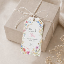 Wildflower Birthday Gift Tags Favor Tag