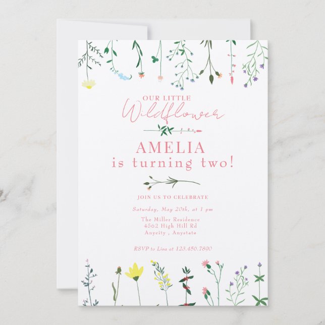 Wildflower Birthday Invitation (Front)